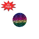 Cheetah Neon Rainbow Animal 1  Mini Magnet (10 pack)  Front