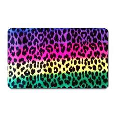 Cheetah Neon Rainbow Animal Magnet (rectangular) by Alisyart