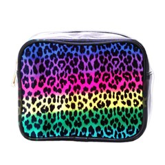 Cheetah Neon Rainbow Animal Mini Toiletries Bags by Alisyart