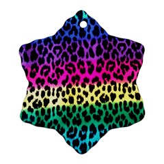 Cheetah Neon Rainbow Animal Ornament (snowflake)