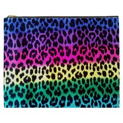 Cheetah Neon Rainbow Animal Cosmetic Bag (xxxl)  by Alisyart