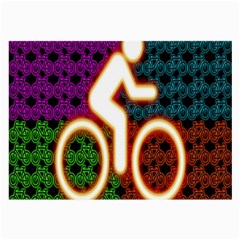 Bike Neon Colors Graphic Bright Bicycle Light Purple Orange Gold Green Blue Large Glasses Cloth (2-side) by Alisyart