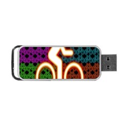 Bike Neon Colors Graphic Bright Bicycle Light Purple Orange Gold Green Blue Portable Usb Flash (two Sides) by Alisyart