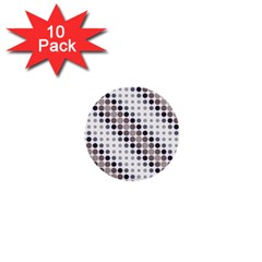 Circle Blue Grey Line Waves Black 1  Mini Buttons (10 pack) 