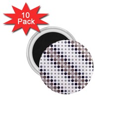 Circle Blue Grey Line Waves Black 1.75  Magnets (10 pack) 