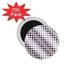 Circle Blue Grey Line Waves Black 1.75  Magnets (100 pack) 