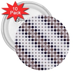 Circle Blue Grey Line Waves Black 3  Buttons (10 pack) 