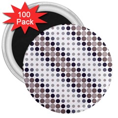 Circle Blue Grey Line Waves Black 3  Magnets (100 pack)