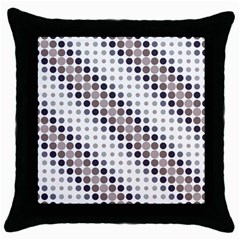 Circle Blue Grey Line Waves Black Throw Pillow Case (Black)