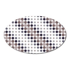 Circle Blue Grey Line Waves Black Oval Magnet