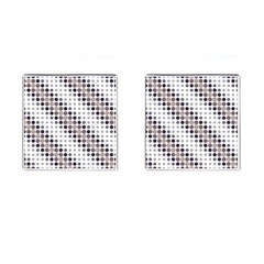 Circle Blue Grey Line Waves Black Cufflinks (Square)