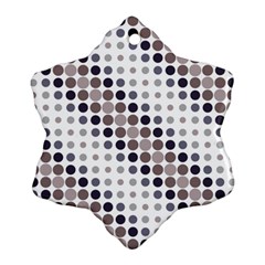 Circle Blue Grey Line Waves Black Ornament (Snowflake)