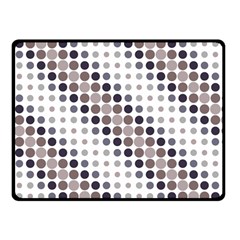 Circle Blue Grey Line Waves Black Double Sided Fleece Blanket (Small) 