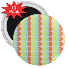 Circles Orange Blue Green Yellow 3  Magnets (10 Pack)  by Alisyart