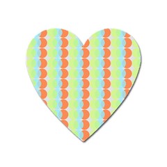 Circles Orange Blue Green Yellow Heart Magnet