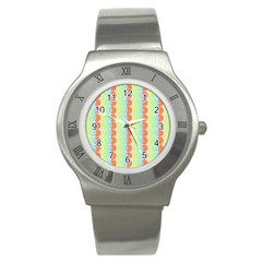 Circles Orange Blue Green Yellow Stainless Steel Watch