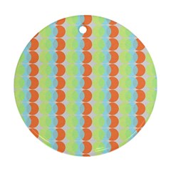 Circles Orange Blue Green Yellow Round Ornament (two Sides) by Alisyart