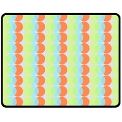 Circles Orange Blue Green Yellow Double Sided Fleece Blanket (medium)  by Alisyart