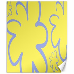 Doodle Shapes Large Flower Floral Grey Yellow Canvas 20  X 24  