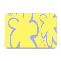 Doodle Shapes Large Flower Floral Grey Yellow Small Doormat  by Alisyart