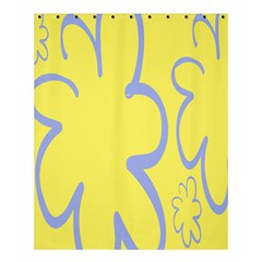 Doodle Shapes Large Flower Floral Grey Yellow Shower Curtain 60  X 72  (medium)  by Alisyart