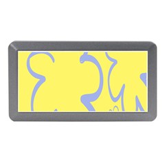 Doodle Shapes Large Flower Floral Grey Yellow Memory Card Reader (mini)