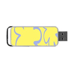 Doodle Shapes Large Flower Floral Grey Yellow Portable Usb Flash (one Side) by Alisyart