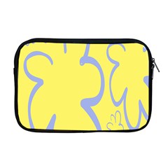 Doodle Shapes Large Flower Floral Grey Yellow Apple Macbook Pro 17  Zipper Case by Alisyart