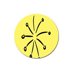 Doodle Shapes Large Line Circle Black Yellow Magnet 3  (round) by Alisyart