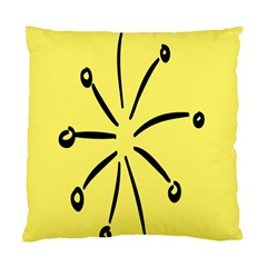 Doodle Shapes Large Line Circle Black Yellow Standard Cushion Case (two Sides)