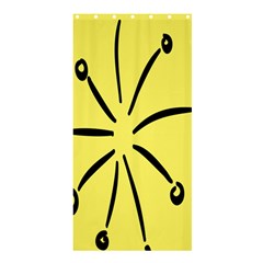 Doodle Shapes Large Line Circle Black Yellow Shower Curtain 36  X 72  (stall) 