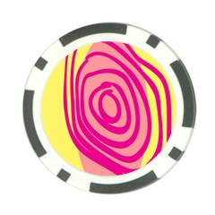 Doodle Shapes Large Line Circle Pink Red Yellow Poker Chip Card Guard