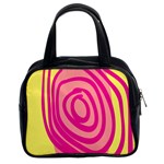 Doodle Shapes Large Line Circle Pink Red Yellow Classic Handbags (2 Sides) Front