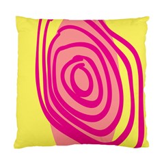 Doodle Shapes Large Line Circle Pink Red Yellow Standard Cushion Case (two Sides)