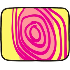 Doodle Shapes Large Line Circle Pink Red Yellow Fleece Blanket (mini) by Alisyart