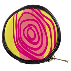 Doodle Shapes Large Line Circle Pink Red Yellow Mini Makeup Bags