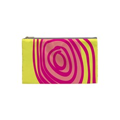 Doodle Shapes Large Line Circle Pink Red Yellow Cosmetic Bag (small) 