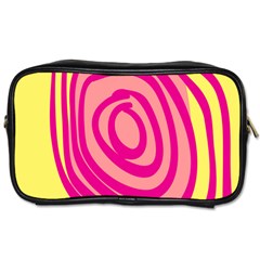 Doodle Shapes Large Line Circle Pink Red Yellow Toiletries Bags 2-side