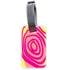 Doodle Shapes Large Line Circle Pink Red Yellow Luggage Tags (two Sides)