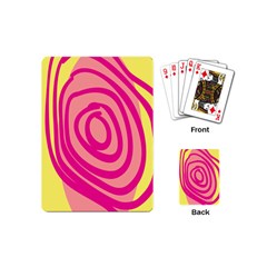 Doodle Shapes Large Line Circle Pink Red Yellow Playing Cards (mini) 