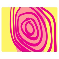 Doodle Shapes Large Line Circle Pink Red Yellow Double Sided Flano Blanket (medium)  by Alisyart