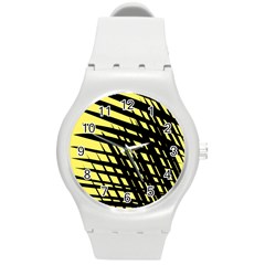 Doodle Shapes Large Scratched Included Round Plastic Sport Watch (m)