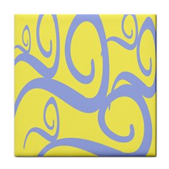 Doodle Shapes Large Waves Grey Yellow Chevron Face Towel