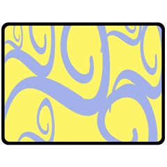 Doodle Shapes Large Waves Grey Yellow Chevron Fleece Blanket (large) 