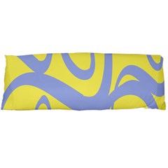 Doodle Shapes Large Waves Grey Yellow Chevron Body Pillow Case (dakimakura)