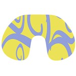 Doodle Shapes Large Waves Grey Yellow Chevron Travel Neck Pillows Front