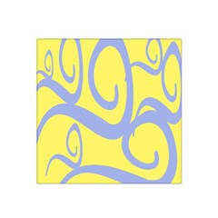 Doodle Shapes Large Waves Grey Yellow Chevron Satin Bandana Scarf