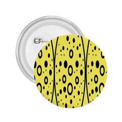 Easter Egg Shapes Large Wave Black Yellow Circle Dalmation 2 25  Buttons