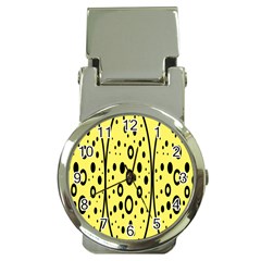 Easter Egg Shapes Large Wave Black Yellow Circle Dalmation Money Clip Watches by Alisyart