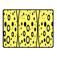 Easter Egg Shapes Large Wave Black Yellow Circle Dalmation Fleece Blanket (small)